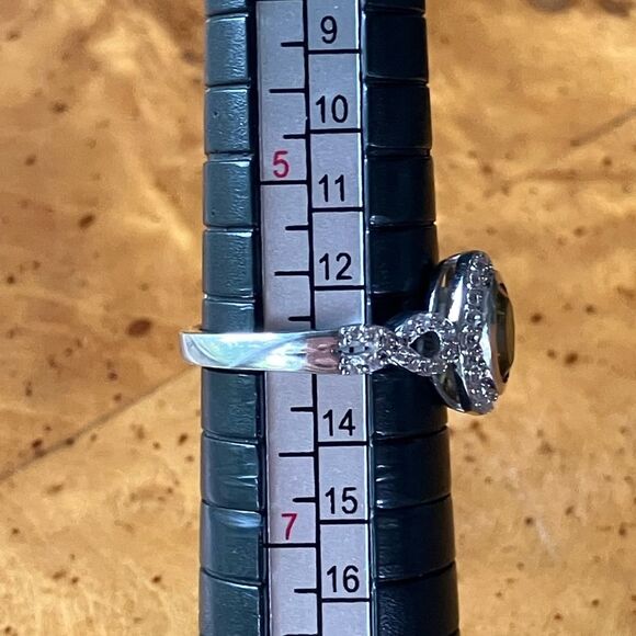 Genuine Orange Mystic Topaz Sterling Silver Halo Ring Discounted Size 6 - Picture 6 of 8